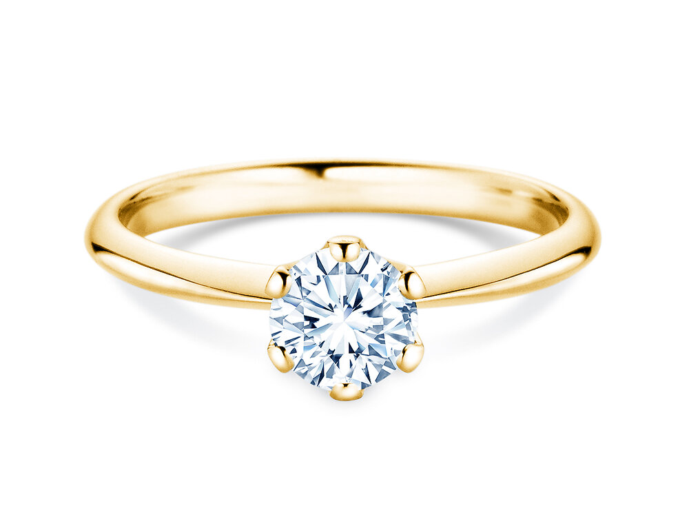 Verlobungsring The One in 18K Gelbgold mit Labordiamant 0,75ct D/IF