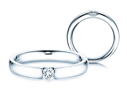 Verlobungsring Destiny in 14K Weißgold mit Diamant 0,15ct H/SI