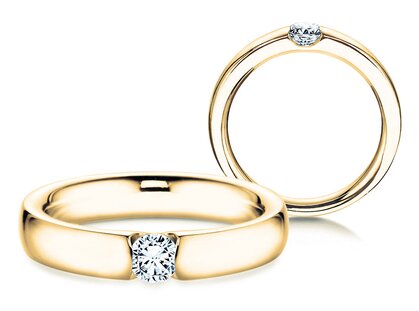 Verlobungsring Destiny in 18K Gelbgold mit Diamant 0,10ct G/SI