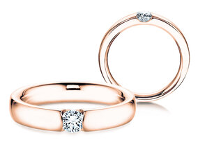 Verlobungsring Destiny in 18K Roségold mit Diamant 0,10ct G/SI