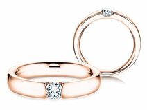 Verlobungsring Destiny in 14K Roségold mit Diamant 0,10ct G/SI