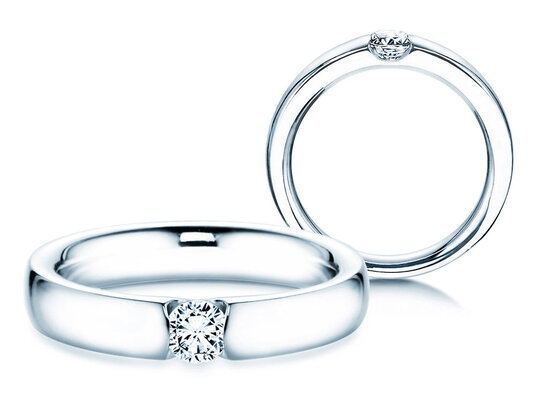 Verlobungsring Destiny in Silber 925/- mit Diamant 0,10ct H/SI