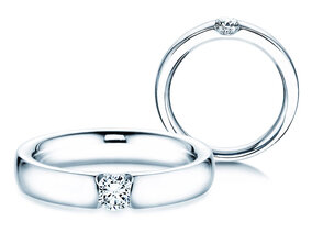 Verlobungsring Destiny in 18K Weißgold mit Diamant 0,10ct G/SI