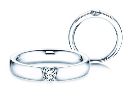 Verlobungsring Destiny in 14K Weißgold mit Diamant 0,25ct H/SI