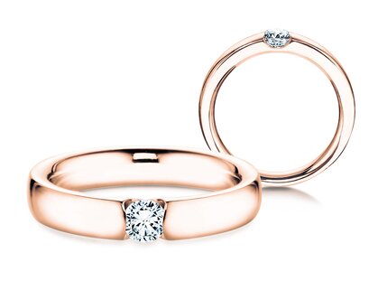 Verlobungsring Destiny in 14K Roségold mit Diamant 0,20ct G/SI