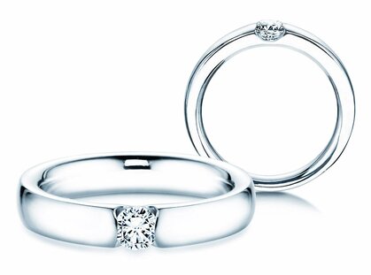 Verlobungsring Destiny in Platin 950/- mit Diamant 0,10ct G/SI