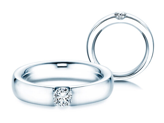 Verlobungsring Destiny in 18K Weißgold mit Diamant 0,30ct H/SI