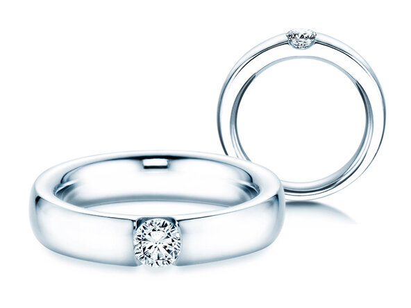 Verlobungsring Destiny in 18K Weißgold mit Diamant 0,30ct H/SI