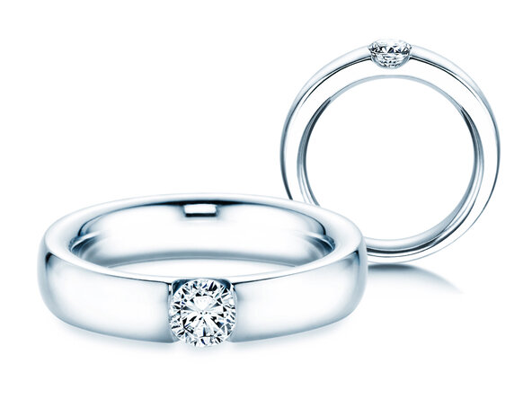 Verlobungsring Destiny in 18K Weißgold mit Diamant 0,40ct H/SI