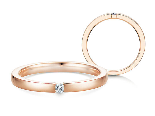Verlobungsring Infinity in 14K Roségold mit Diamant 0,03ct H/SI