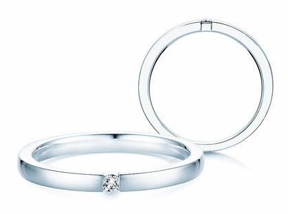 Verlobungsring Infinity in Platin 950/- mit Diamant 0,03ct G/VS