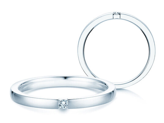 Verlobungsring Infinity in Silber 925/- mit Diamant 0,05ct G/VS