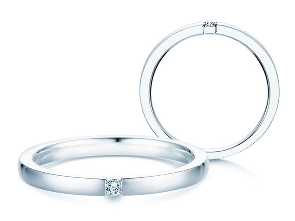 Verlobungsring Infinity in 18K Weißgold mit Diamant 0,05ct G/VS