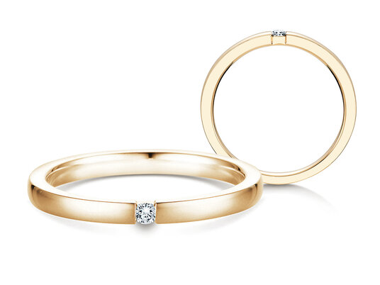 Verlobungsring Infinity in 14K Gelbgold mit Diamant 0,05ct H/SI