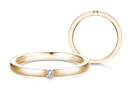 Verlobungsring Infinity in 14K Gelbgold mit Diamant 0,05ct H/SI