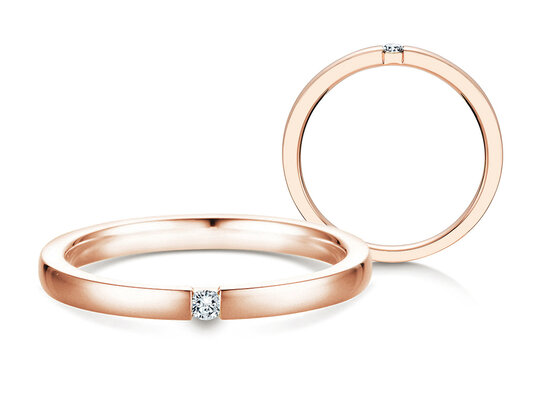 Verlobungsring Infinity in 14K Roségold mit Diamant 0,07ct H/SI