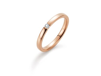 Verlobungsring Infinity in 14K Roségold mit Diamant 0,07ct H/SI