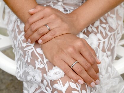 Verlobungsring Infinity in Silber 925/- mit Diamant 0,07ct H/SI