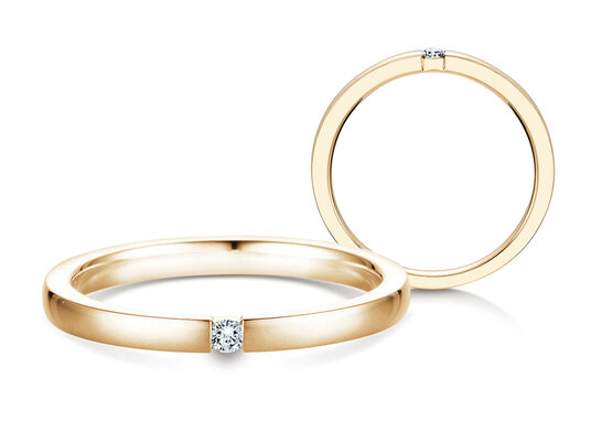 Verlobungsring Infinity in 14K Gelbgold mit Diamant 0,07ct H/SI