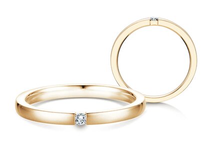 Verlobungsring Infinity in 14K Gelbgold mit Diamant 0,07ct H/SI