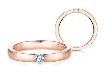 Verlobungsring Infinity in 18K Roségold mit Diamant 0,10ct H/SI