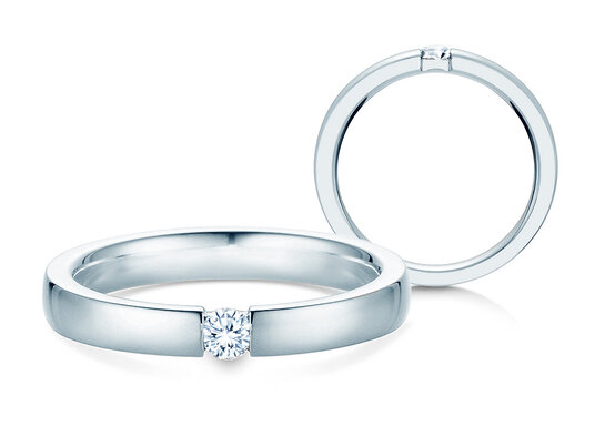 Verlobungsring Infinity in Silber 925/- mit Diamant 0,15ct G/SI