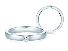 Verlobungsring Infinity in 14K Weißgold mit Diamant 0,10ct G/SI