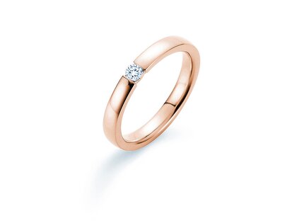 Verlobungsring Infinity in 18K Roségold mit Diamant 0,10ct H/SI