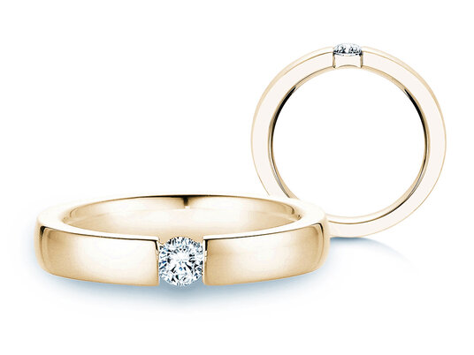 Verlobungsring Infinity in 14K Gelbgold mit Diamant 0,20ct H/SI