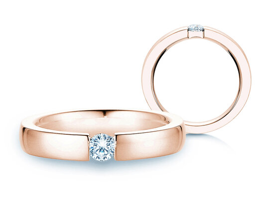 Verlobungsring Infinity in 14K Roségold mit Diamant 0,20ct H/SI