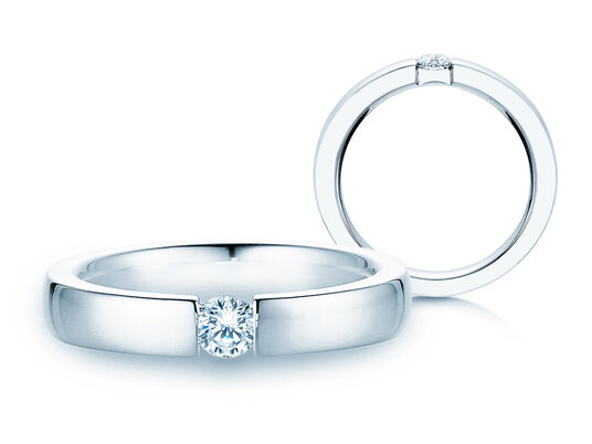 Verlobungsring Infinity in 14K Weißgold mit Diamant 0,20ct H/SI