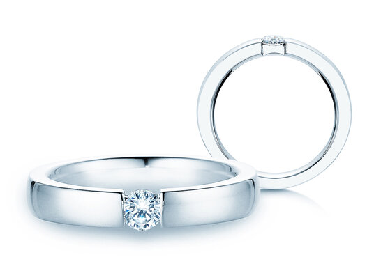 Verlobungsring Infinity in 14K Weißgold mit Labordiamant 0,25ct E/VS