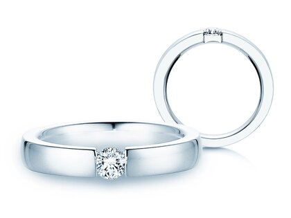 Verlobungsring Infinity in 14K Weißgold mit Diamant 0,25ct G/SI