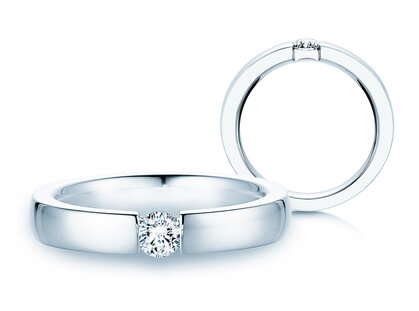 Verlobungsring Infinity in 14K Weißgold mit Diamant 0,25ct H/SI