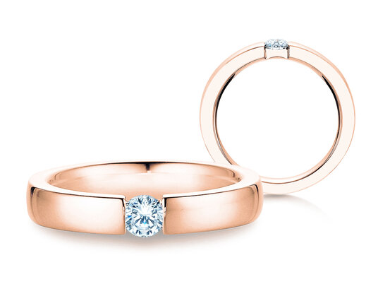 Verlobungsring Infinity in 18K Roségold mit Diamant 0,30ct H/SI
