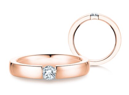 Verlobungsring Infinity in 14K Roségold mit Diamant 0,25ct G/SI