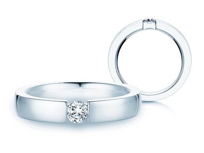 Verlobungsring Infinity in 9K Weißgold mit Diamant 0,30ct H/SI