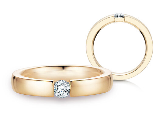 Verlobungsring Infinity in 18K Gelbgold mit Diamant 0,40ct H/SI