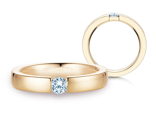 Verlobungsring Infinity in 18K Gelbgold mit Diamant 0,40ct H/SI