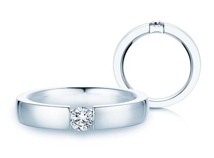 Verlobungsring Infinity in 9K Weißgold mit Diamant 0,40ct G/SI