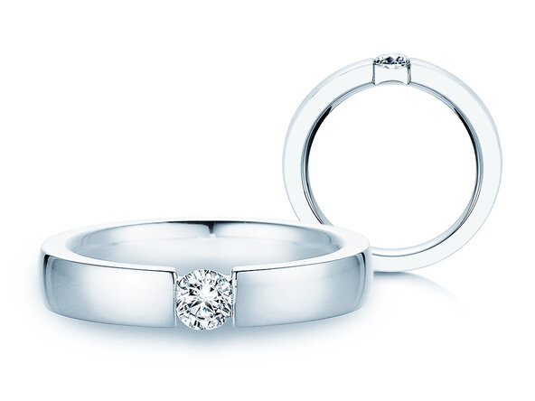 Verlobungsring Infinity in 18K Weißgold mit Diamant 0,40ct H/SI