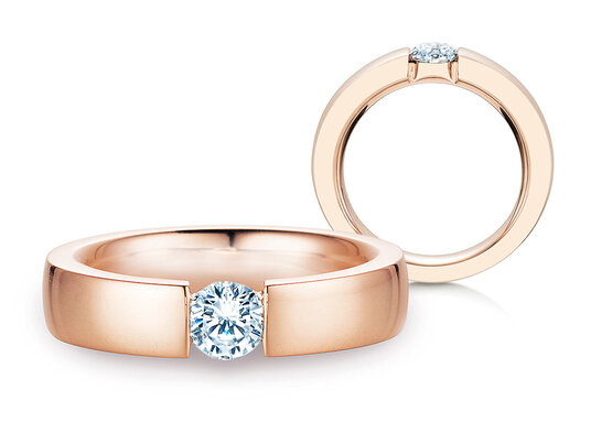 Verlobungsring Infinity in 14K Roségold mit Diamant 0,50ct H/SI