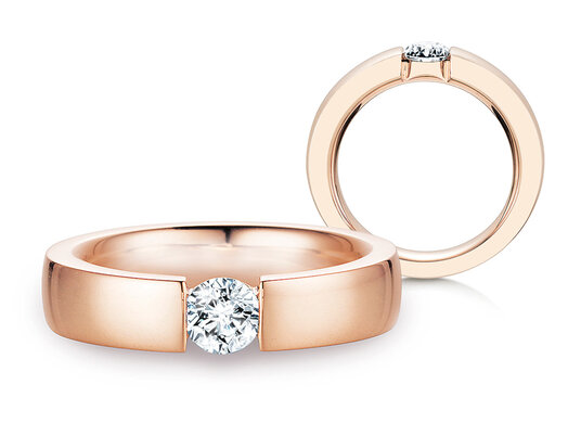 Verlobungsring Infinity in 18K Roségold mit Diamant 0,50ct G/SI