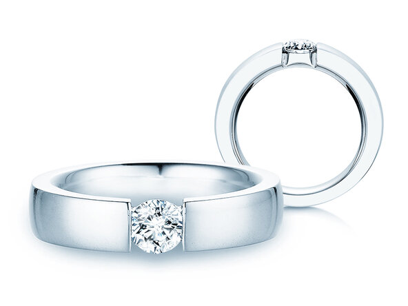 Verlobungsring Infinity in Platin 950/- mit Diamant 0,50ct H/SI