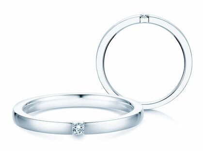 Verlobungsring Infinity in 14K Weißgold mit Diamant 0,07ct G/SI