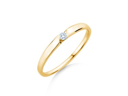 Verlobungsring Italic Petite in 14K Gelbgold mit Diamant 0,04ct G/SI