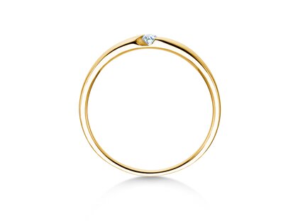 Verlobungsring Italic Petite in 14K Gelbgold mit Diamant 0,04ct G/SI