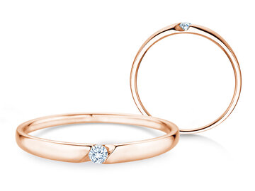 Verlobungsring Italic Petite in Silber 925/- mit Diamant 0,04ct G/SI