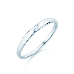 Verlobungsring Italic Petite in Silber 925/- mit Diamant 0,04ct G/SI