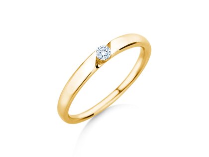 Verlobungsring Italic Petite in 14K Gelbgold mit Diamant 0,07ct G/SI